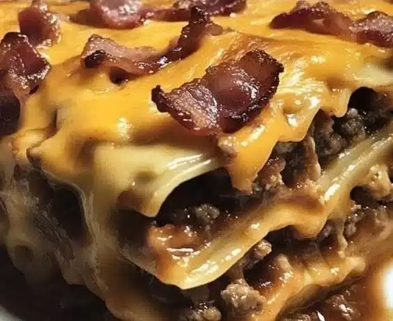 BBQ Bacon Cheeseburger Lasagna