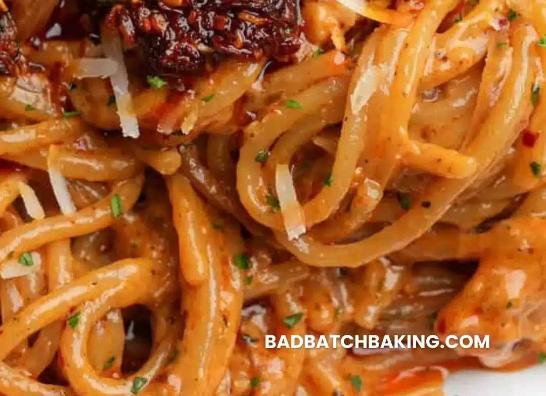 Caramelized Onion Pasta with Chili Oil
