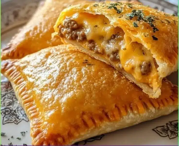 Cheesy Gooey Cheeseburger Pockets: Perfect for Dinner or Snacking Delight! 🍔🧀