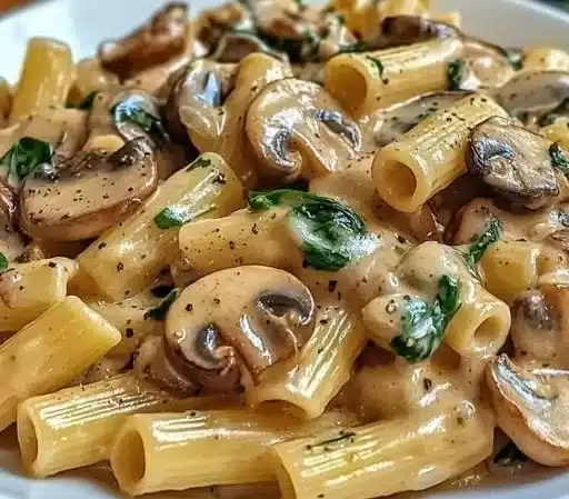 Cozy mushroom pasta dish cooked in under 30 minutes