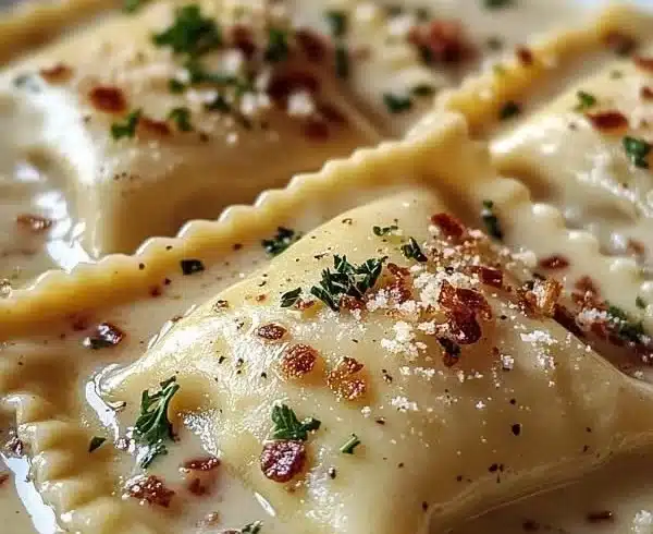 Creamy Olive Garden Ravioli Carbonara