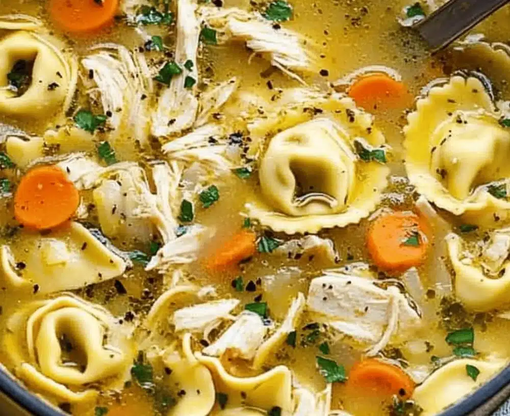 Easy Creamy Chicken Tortellini Soup Recipe