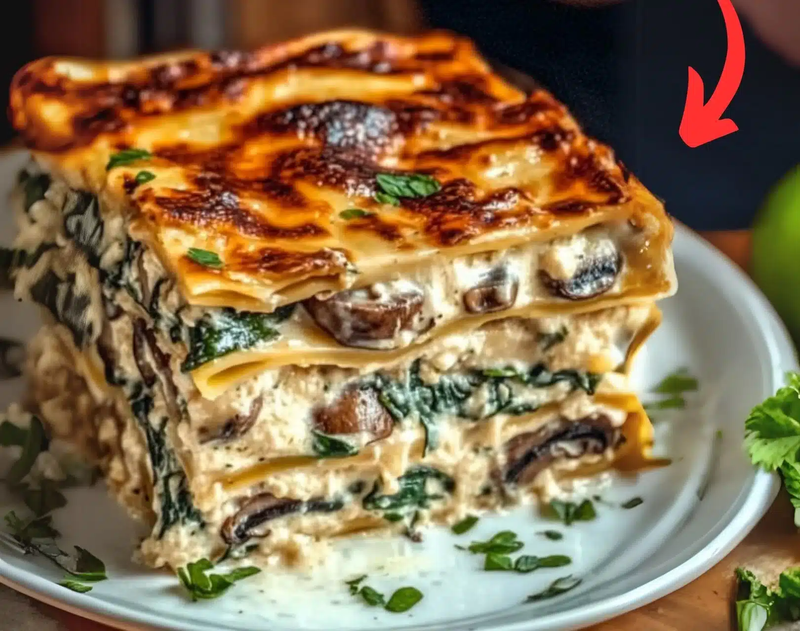 Easy Creamy Spinach and Mushroom Lasagna