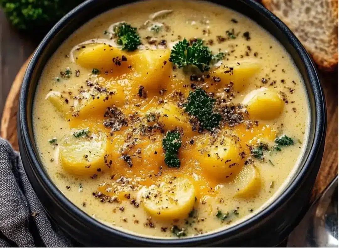 Irresistibly Comforting Cheddar Garlic Potato Soup Recipe