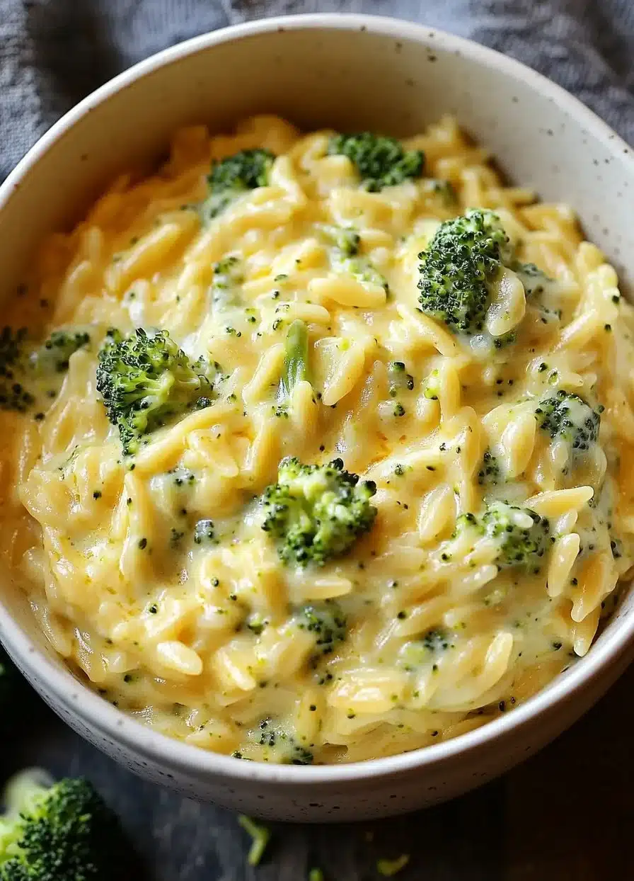 One Pot Broccoli Cheese Orzo