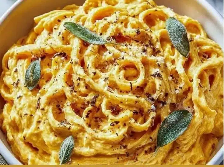 Pumpkin Cottage Cheese Pasta